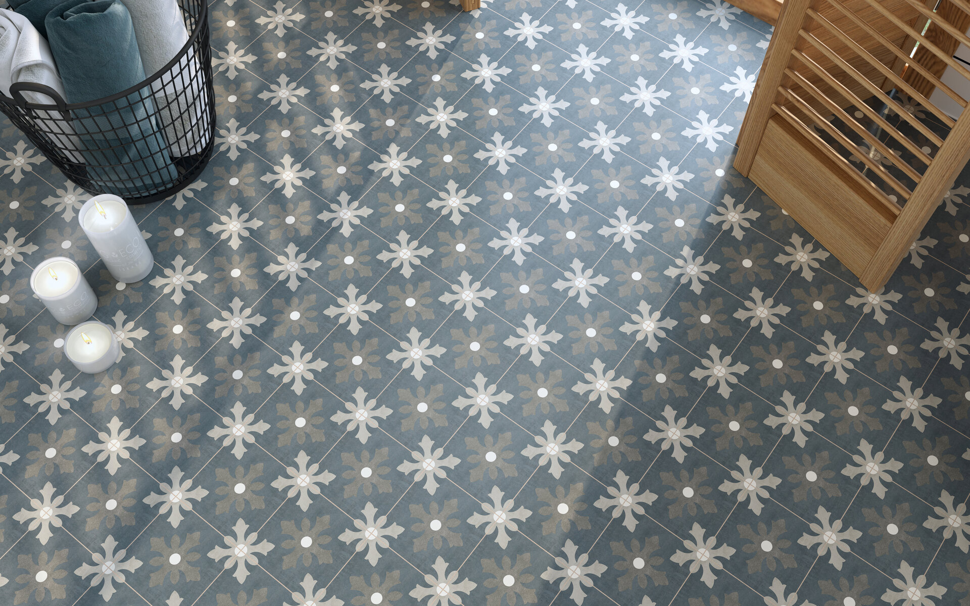 Tiles Etc Fiorella 15 X Patterned Porcelain Floor Tile 15 X Patterned Porcelain Floor Tile