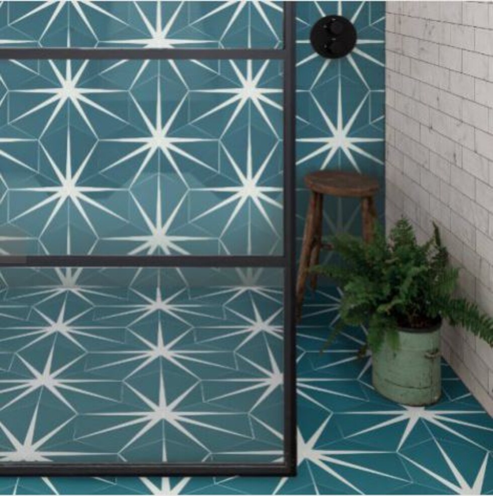 Tiles etc. Lily pad Hexagon porcelain tile